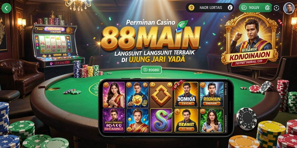 Tampilan gameplay Live Casino 88MAIN dengan dealer langsung.