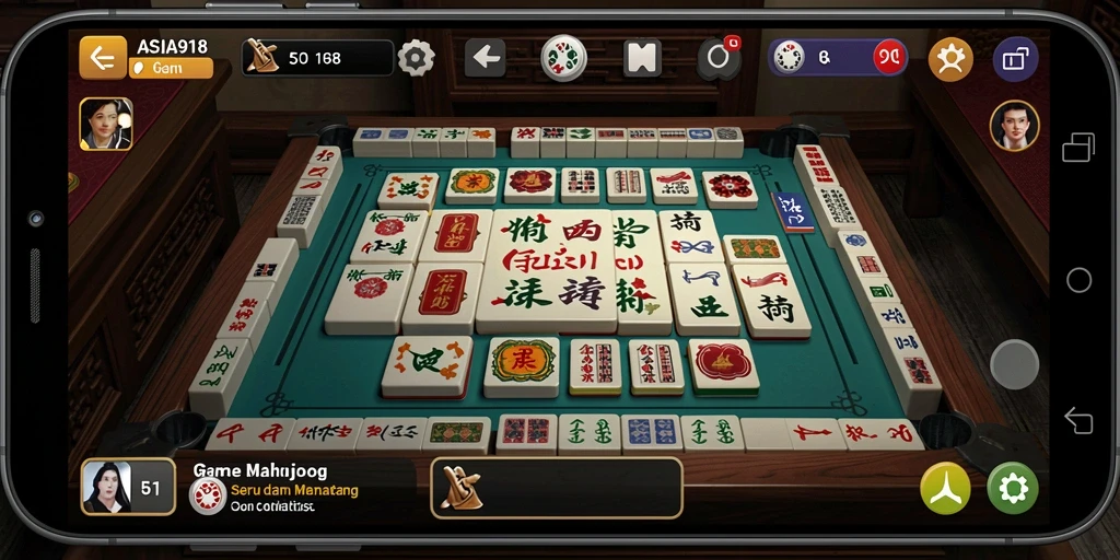 Tampilan gameplay ASIA918 yang menawan dengan desain Mahjong.