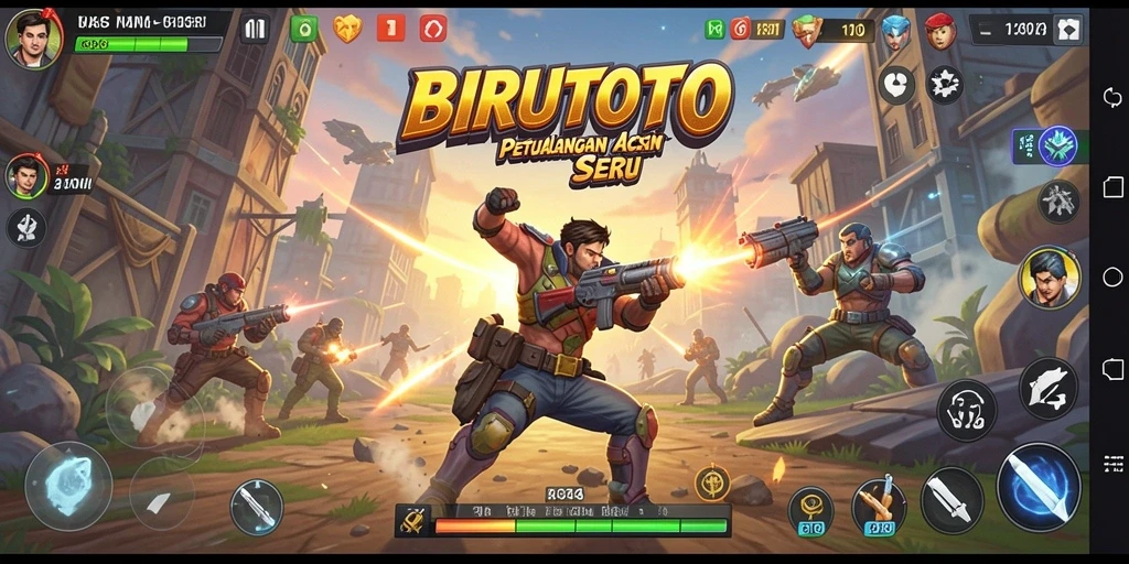 Screenshot BIRUTOTO menampilkan pertempuran seru dan grafis memukau.
