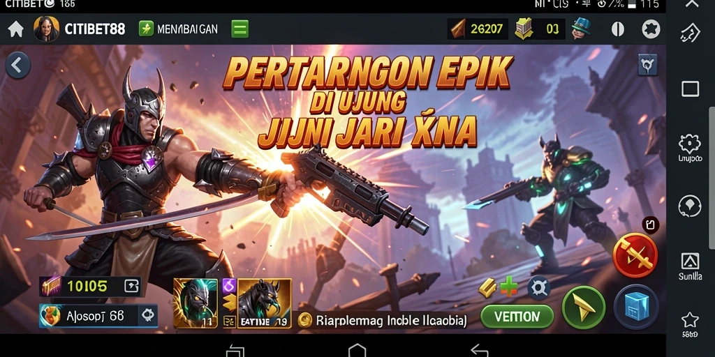Screenshot gameplay <strong>CITIBET88</strong> yang menampilkan pertarungan seru dan intens.