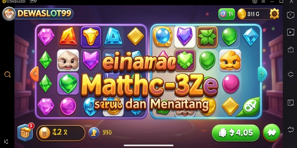 Tampilan screenshot DEWASLOT99 yang menampilkan gameplay Match-3 yang seru.