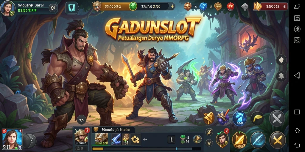 Tampilan gameplay GADUNSLOT yang menampilkan petualangan seru dalam dunia MMORPG.