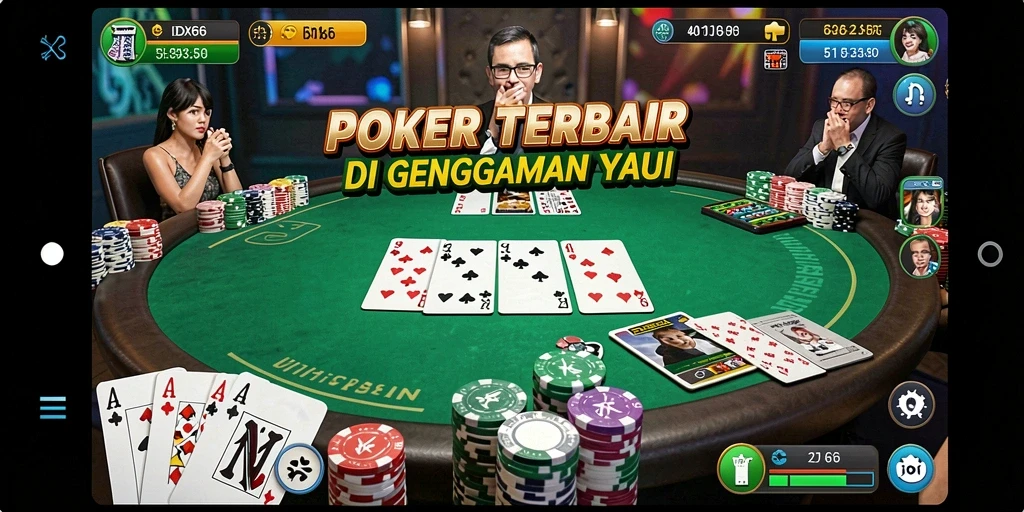 Tampilan gameplay seru di aplikasi Poker IDX66.