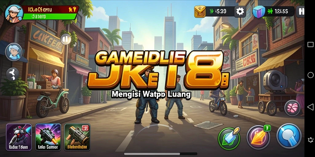 Tampilan gameplay JKT8 yang menarik dengan elemen Idle.