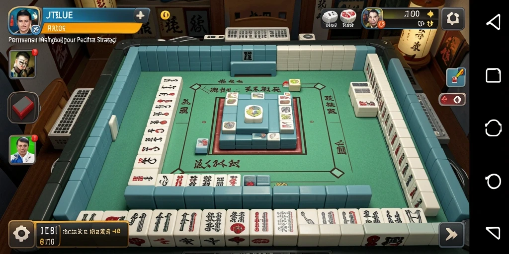 Screenshot JTBLUE menampilkan gameplay Mahjong yang menantang dan menarik.