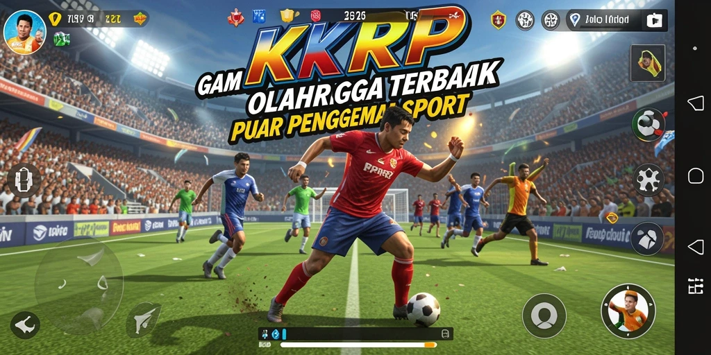 Tampilan screenshot utama KKRP menampilkan aksi intens dari pertandingan olahraga.