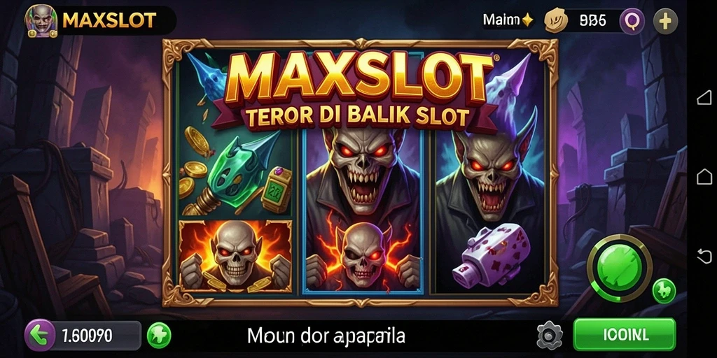 Tampilan gameplay <strong>MAXSLOT</strong> yang menegangkan dengan elemen horor yang mendebarkan.