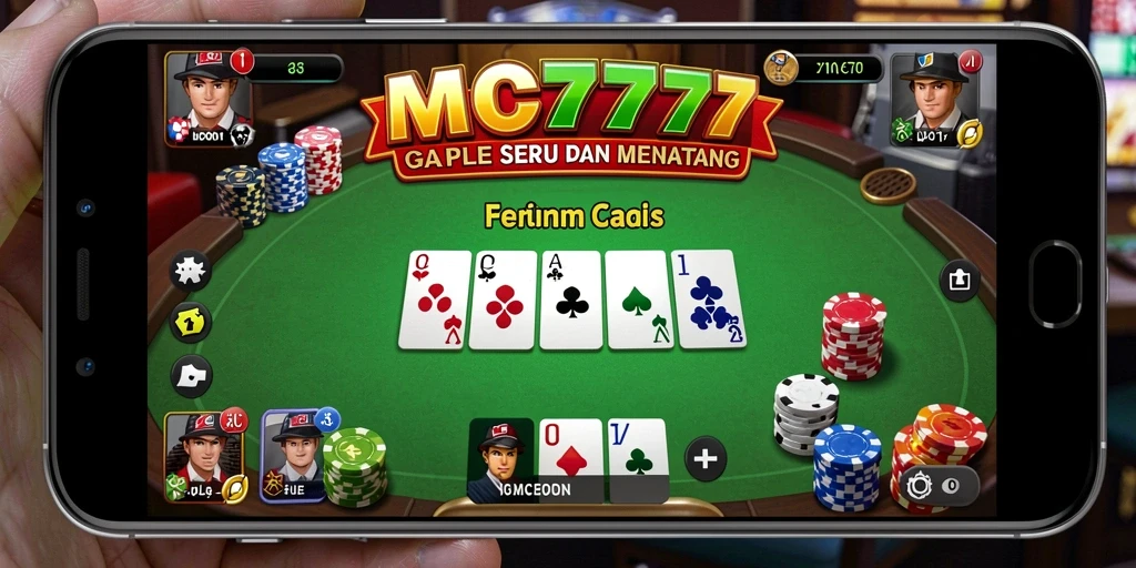 Tampilan gameplay seru MC777 saat bermain Gaple.