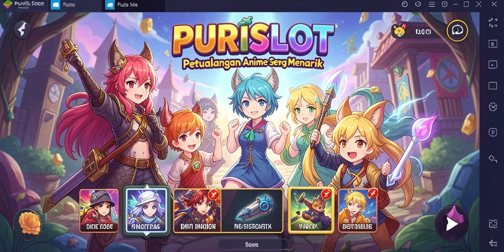 Tampilan menarik dari gameplay PURISLOT dengan karakter Anime yang dipesan.
