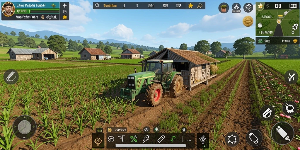 Screenshot gameplay menunjukkan aktivitas bertani yang seru.