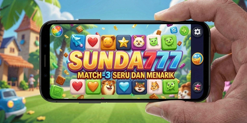 Tampilan seru dari gameplay SUNDA777 dalam genre Match-3.