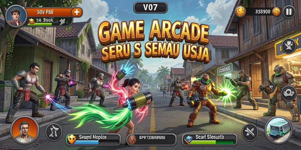 Screenshot V07 menampilkan keseruan dan tantangan gameplay Arcade.