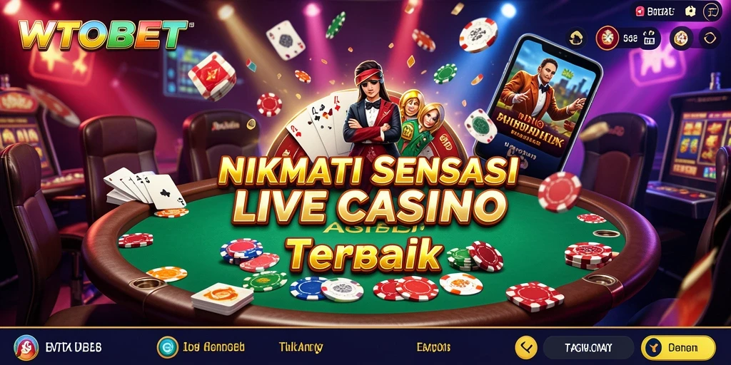 Tampilan gameplay Live Casino di aplikasi WTOBET yang memukau.
